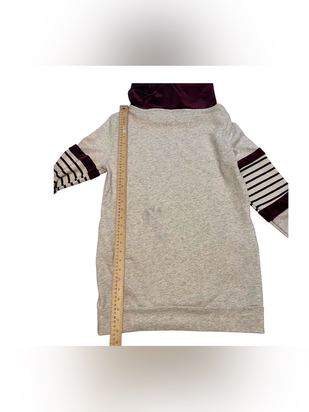 Nora Madison x Lucy Avenue Solid Striped Long Sleeves  Gray Women’s Hoodie, M - Picture 9 of 13